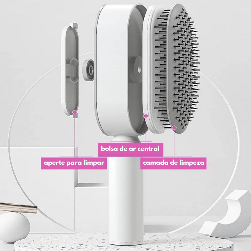 HairEase Pro: Escova de Cabelo com Limpeza Automática