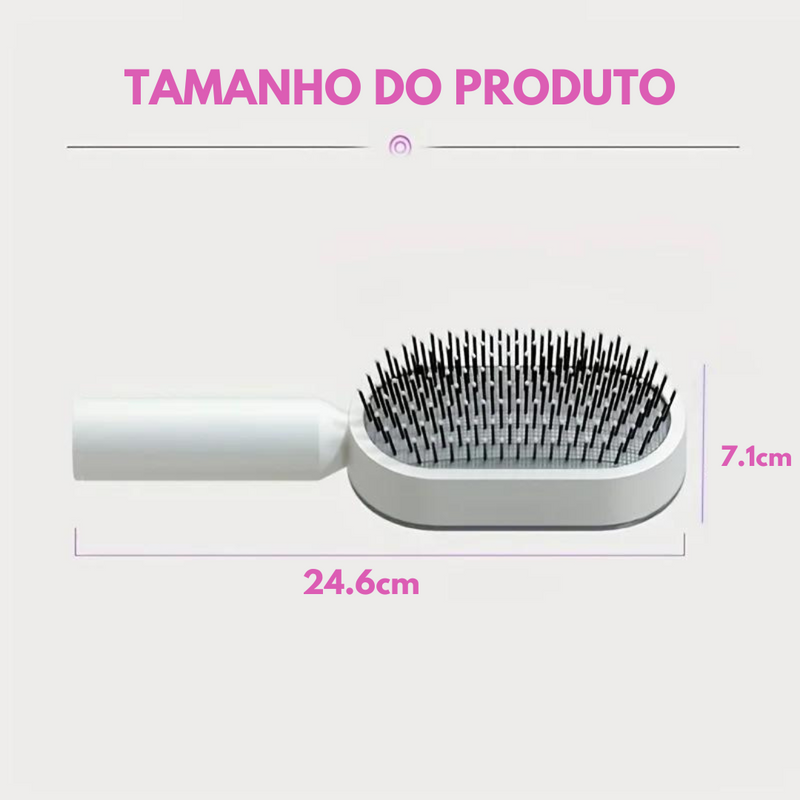 HairEase Pro: Escova de Cabelo com Limpeza Automática